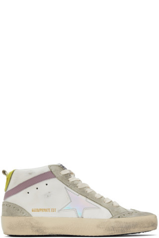 Golden Goose - SSENSE Exclusive White & Gray Mid Star Classic Sneakers | SSENSE