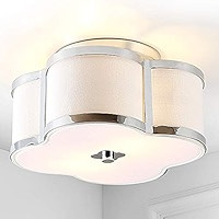 JONATHAN Y JYL9507B Quatrefoil 13" Scalloped Shade Metal Classic Glam LED Flush Mount, Brass Gold Gl | Amazon (US)