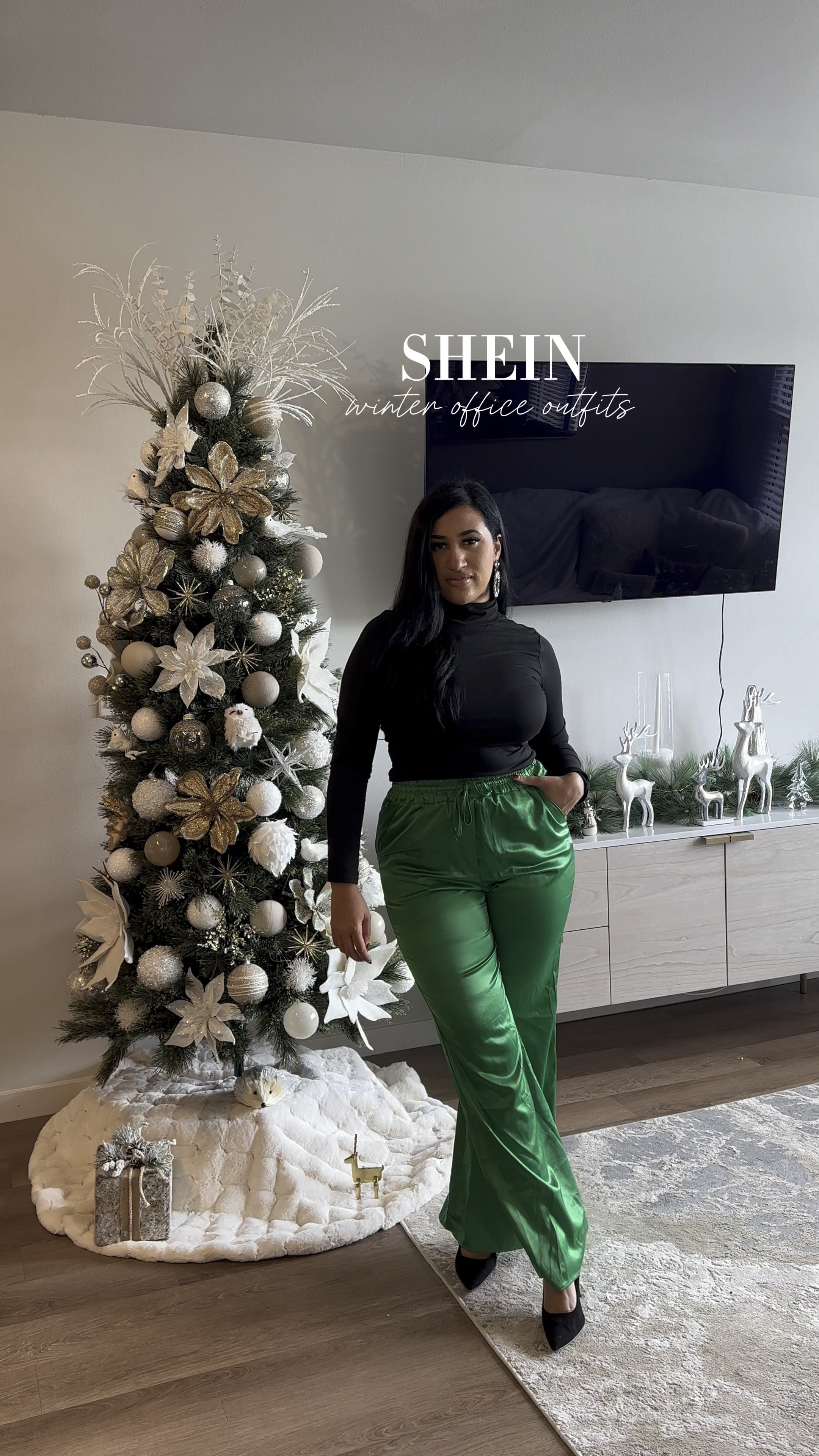 Shein Winter Office Outfits 🎄🫶🏽

Pants and skirt Large 
Tops a Medium 

Satin green kimono from Charlotte Ruuse purchased years ago. Tagged one from Amazon! 

Work outfits 
Office outfits 
Corporate outfits 
Business outfits 
Winter fashion 
Winter business outfits 


#LTKstyletip #LTKHoliday #LTKworkwear