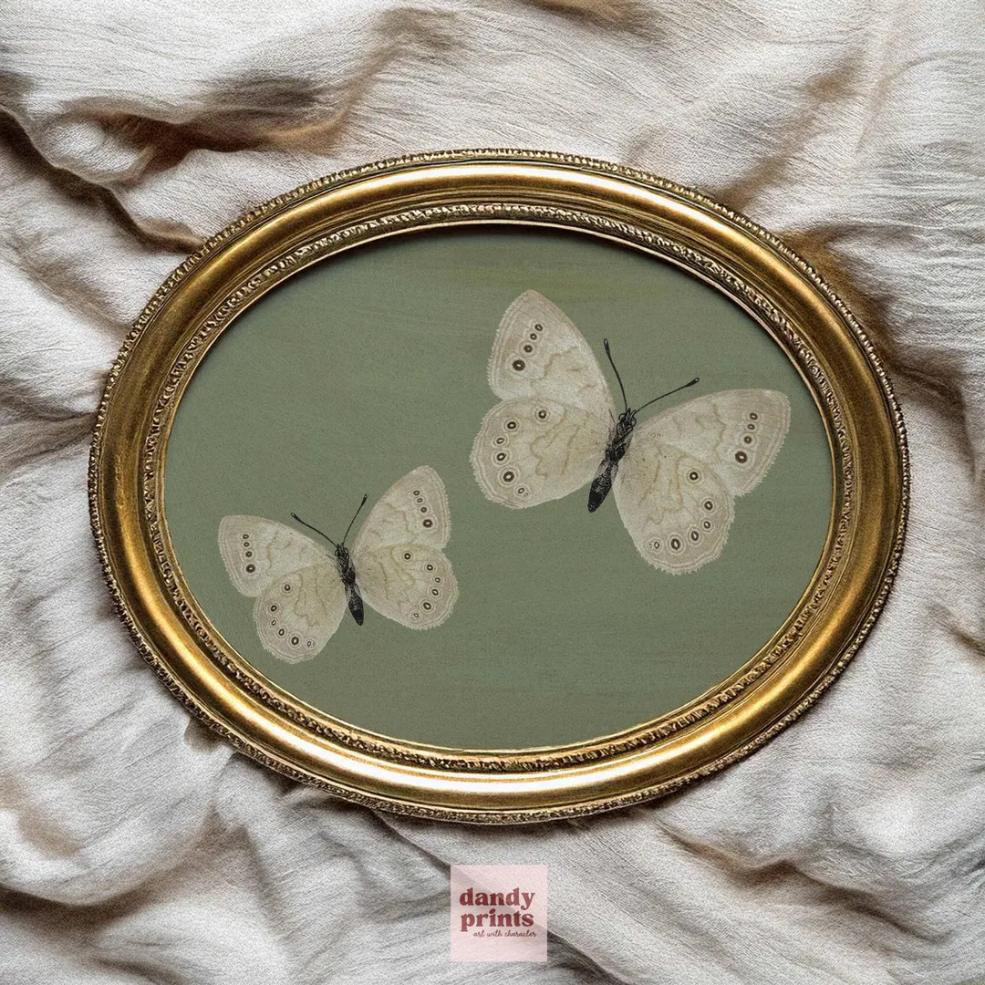 Woodland Nursery Printable Art | Cottage Core Decor Butterfly Art | Vintage Art Prints Nursery De... | Etsy (US)