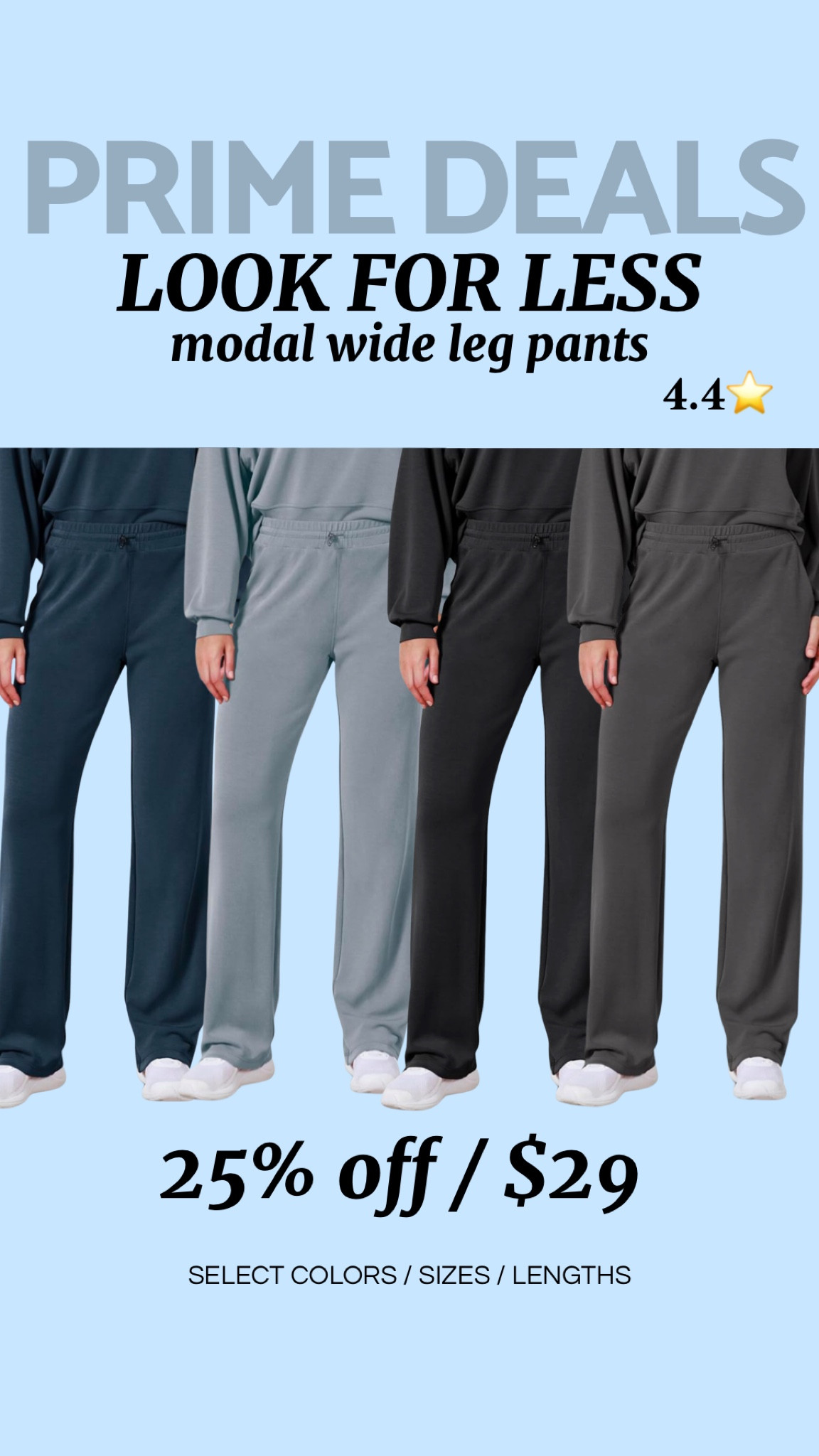 These look for less modal blend wide leg sweatpants are on sale as low as 25% off/$29 for select colors sizes and length options.

The quality of these pants are so good. I have them in a few colors and I always go with a 31 inch inseam size medium. 
Where 

#LTKOver40 #LTKSaleAlert #LTKFindsUnder50