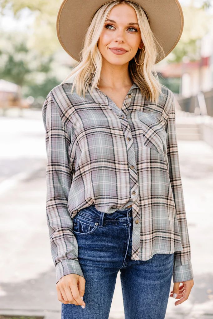 Know It Well Spruce Green Plaid Button Down Top | The Mint Julep Boutique