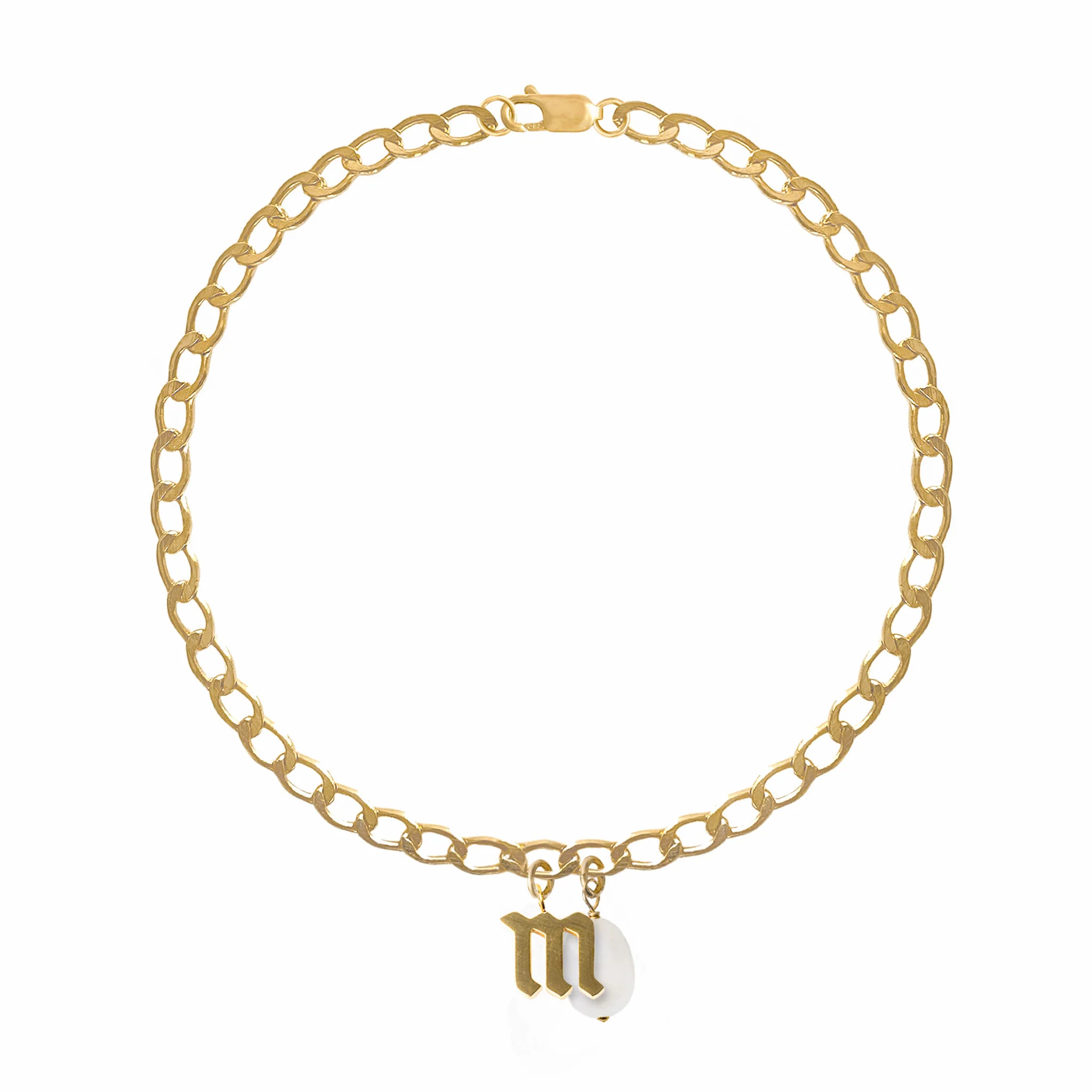Curva Initial Anklet | Azzurra Capri