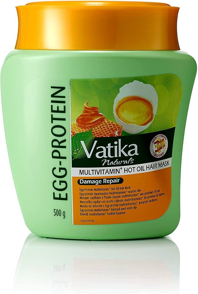 Vatika Naturals Egg Protein Multivitamin Hair Mask - 500 g, Conditions, Repairs, & Strengthens, W... | Amazon (UK)