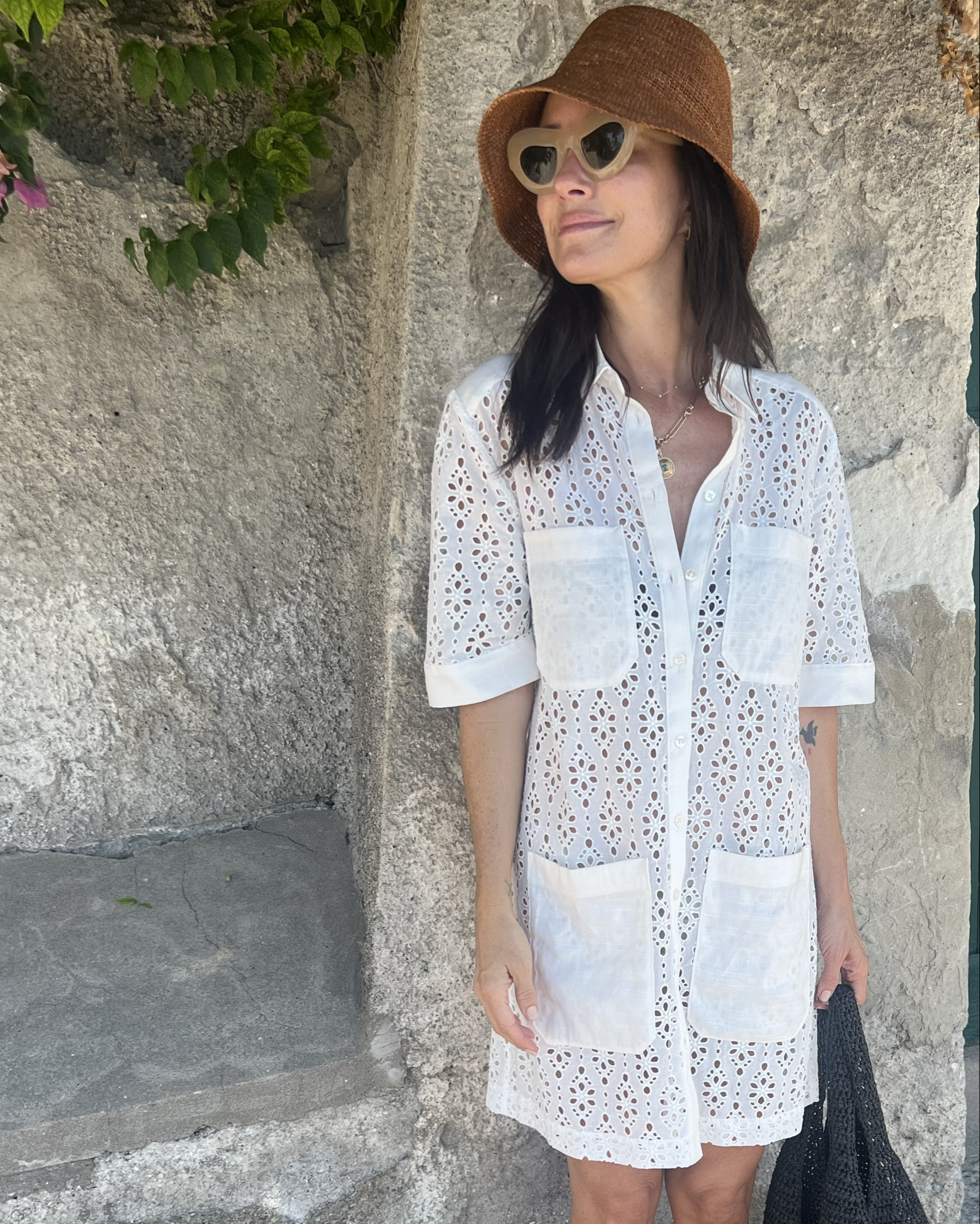Relaxed beach coverup or easy summer dress with pockets. Perfect for exploring in style! 