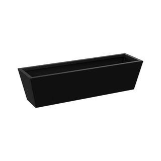 9 in. H x 36 in. W Black Metal Planter Box with Drainage Hole Modern Garden Yard Outdoor Planters for Patio | The Home Depot