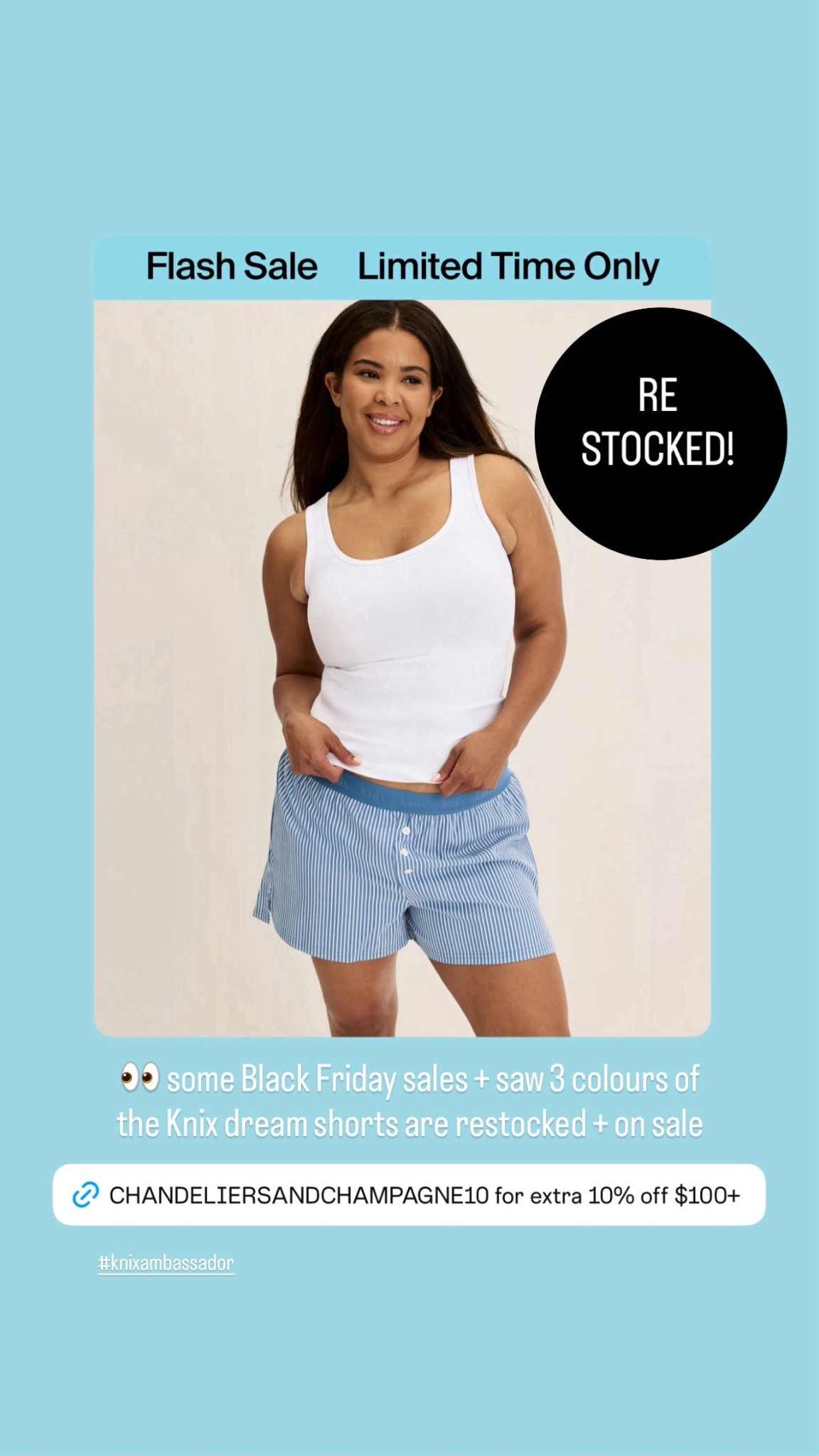 👀 some Black Friday sales and see the viral Knix dream short is restocked in 3 colours! Plus, you can use CHANDELIERSANDCHAMPAGNE10 for an extra 10% off $100+ orders 

🇨🇦 links first, 🇺🇸 second 

#LTKCyberWeek #LTKgrwm #LTKselfcare