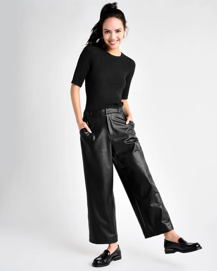 Vegan Leather Ankle Trouser | Splendid
