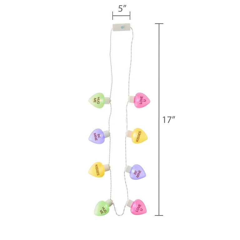 Collar Hearts de Caramelo Iluminado, Arcoíris, Día de San Valentín de Way To Celebrate | Walmart (US)