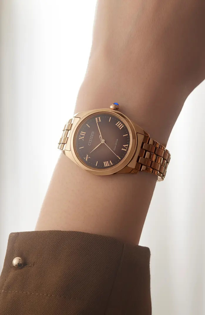 Classic Rose Gold Tone Bracelet Watch, 33mm | Nordstrom