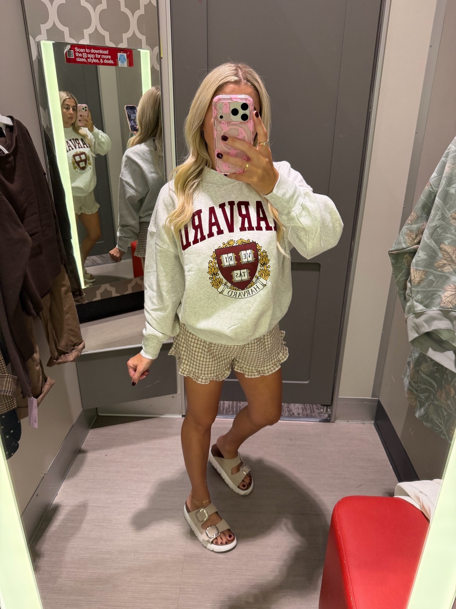 @Target outfit
Sweater small
Ruffle trim Shorts xs
Sandals tts 
Fall outfit