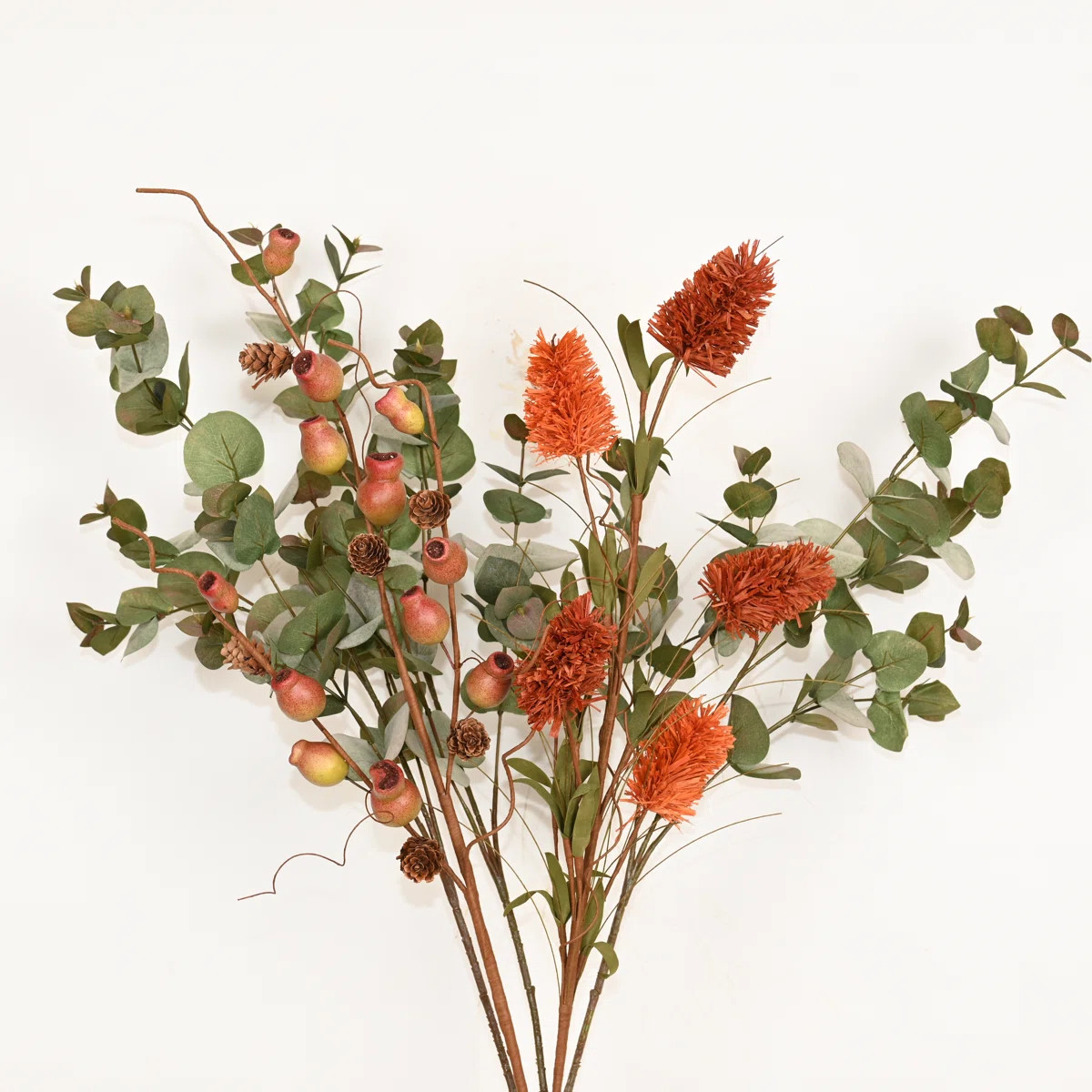 Artificial Farmhouse Fall Thanksgiving Floral Arrangement For Vase Filler, Greenery Eucalyptus Ca... | Wayfair North America