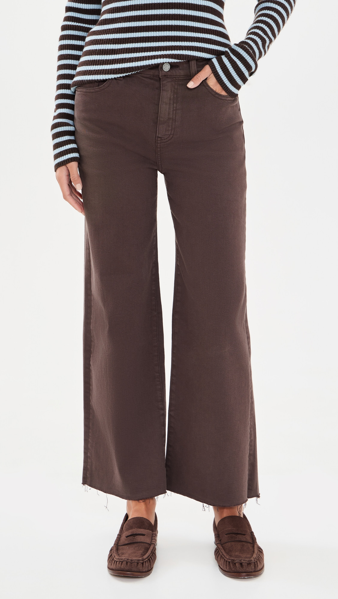 AG Saige Wide Leg Crop Jeans Sulfur Burnt Umber 24 | Shopbop