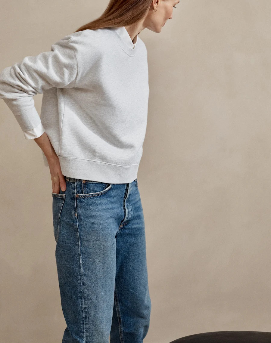 The Easy-fit SWEATSHIRT - Ice Grey | Navygrey
