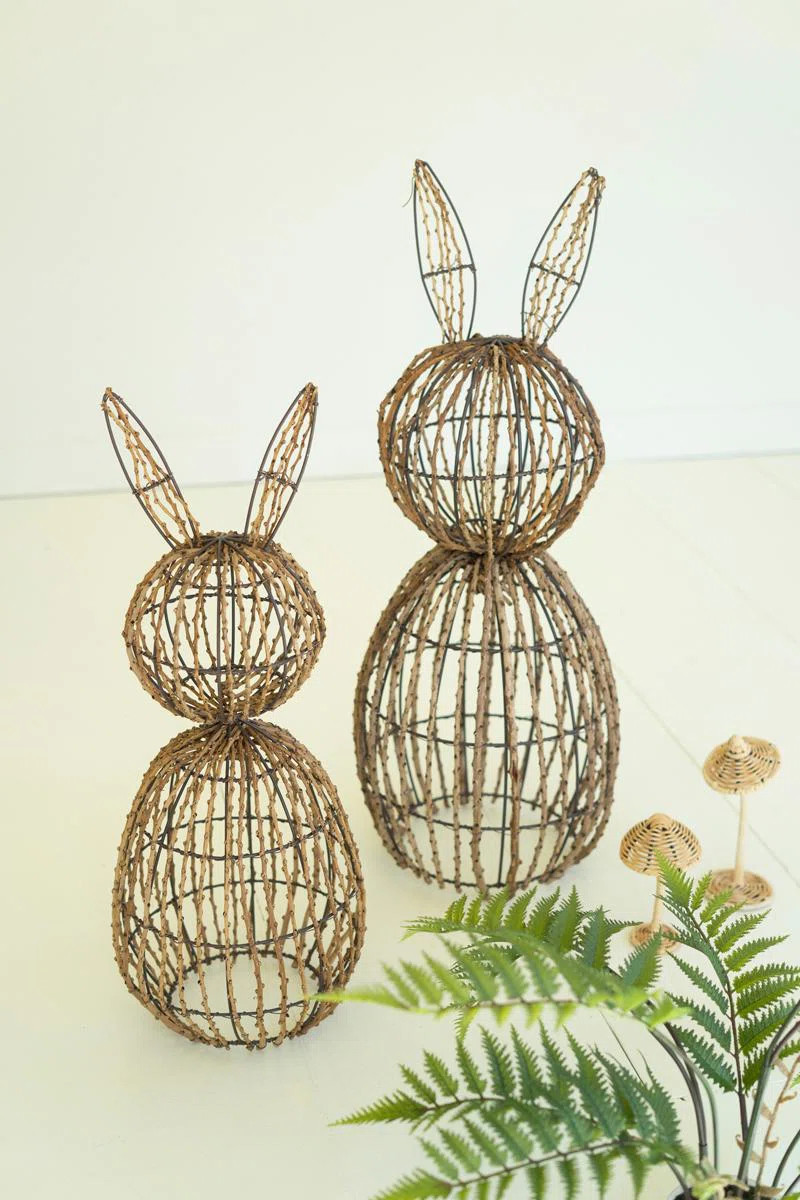 SET OF TWO TWIG AND IRON RABBITS | Wayfair North America