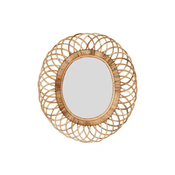 Oval Woven Bamboo Wall Mirror - Natural | Bed Bath & Beyond