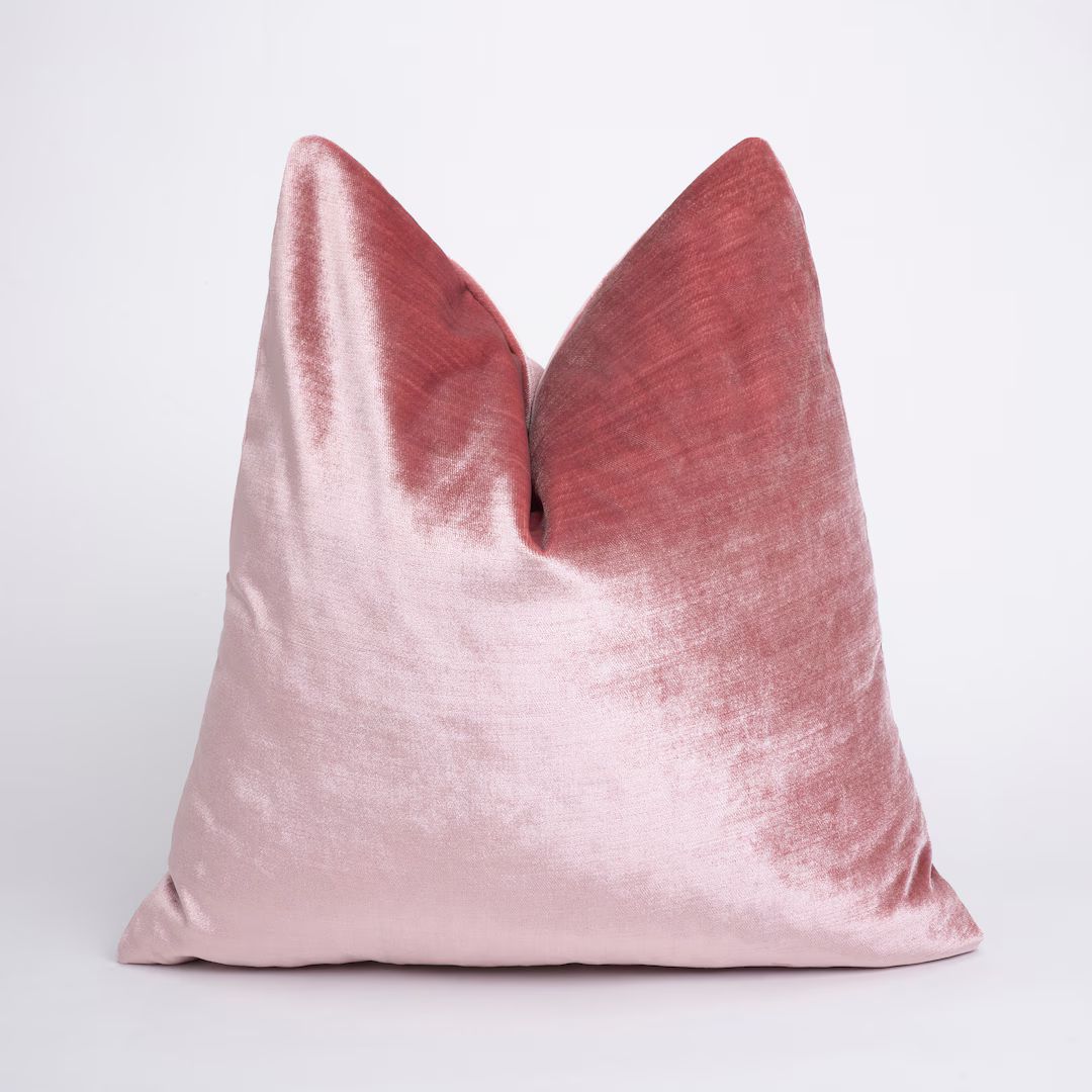 Iridescent Pink Velvet Pillow Cover, Salmon Velvet Pillow, Blush Pink Pillow, Iridescent Pillow, ... | Etsy (US)