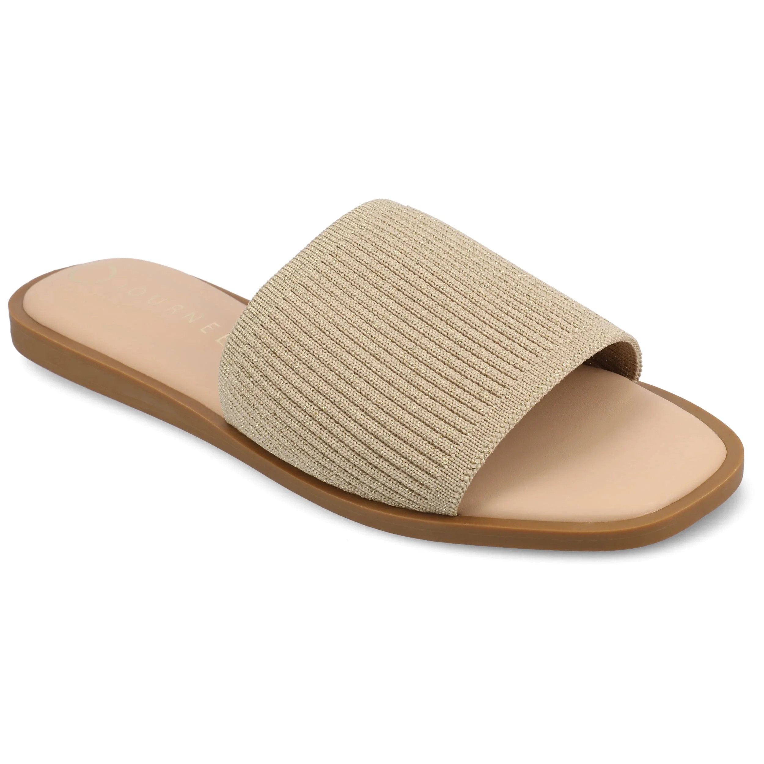 Journee Womens Prisilla Linen Slip-on Flat Sandals, Widths Available - Walmart.com | Walmart (US)