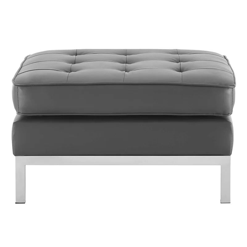 Pimms 27.5'' Wide Faux Leather Tufted Square Standard Ottoman | Wayfair North America