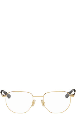 Bottega Veneta - Gold Round Glasses | SSENSE