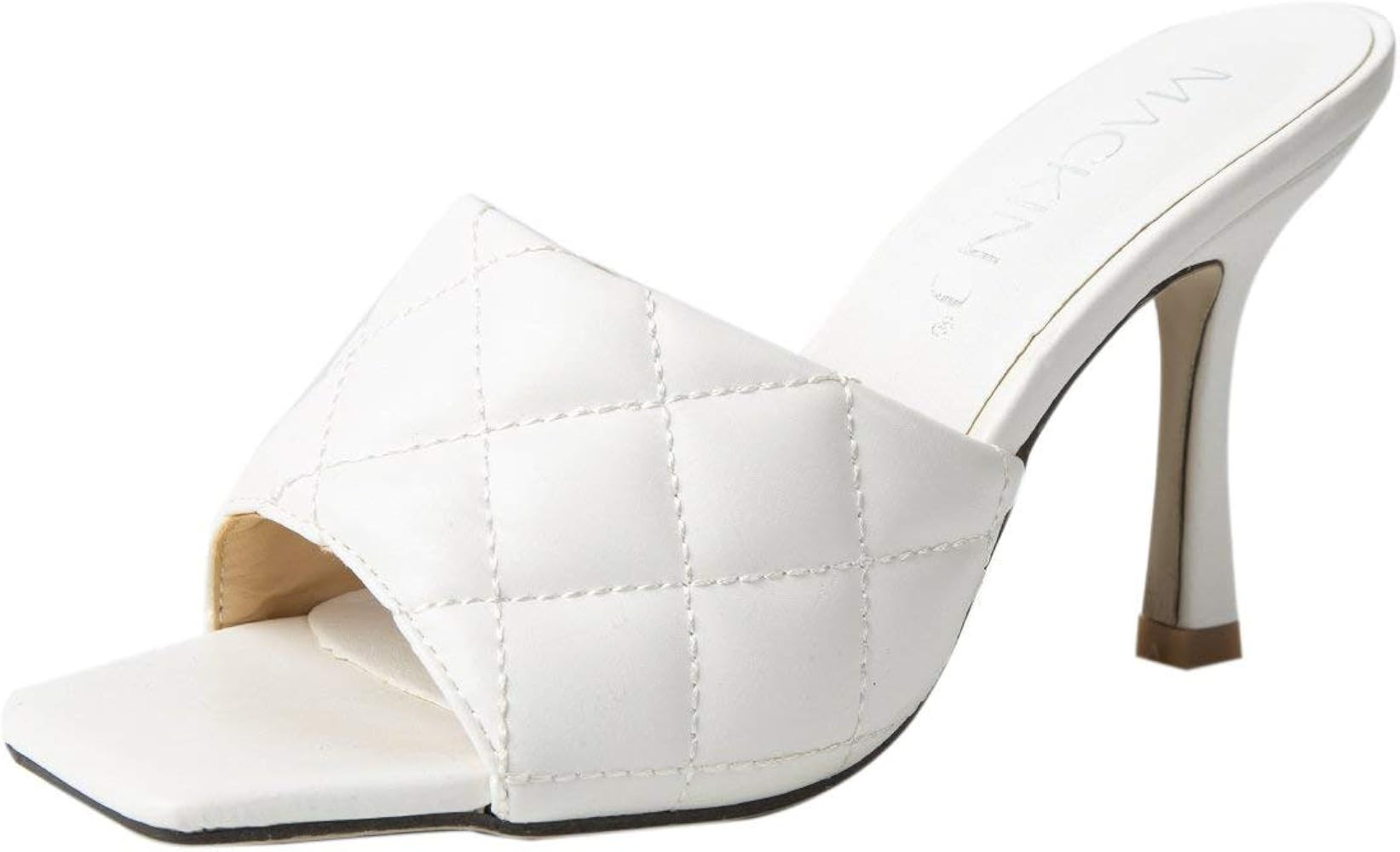 MACKIN J 225-28 Women's Square Toe Heel Sandals Pleather Strap Kitten Heel Sandals | Amazon (US)