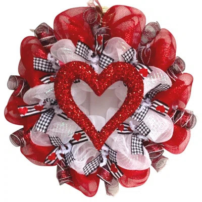 Valentines Day Wreath with Glittering Red Heart | Wayfair North America