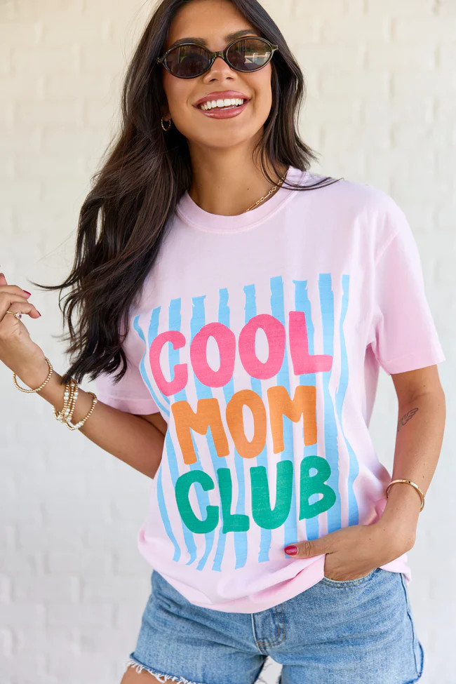 Cool Mom Club Multi Light Pink Graphic Tee | Pink Lily
