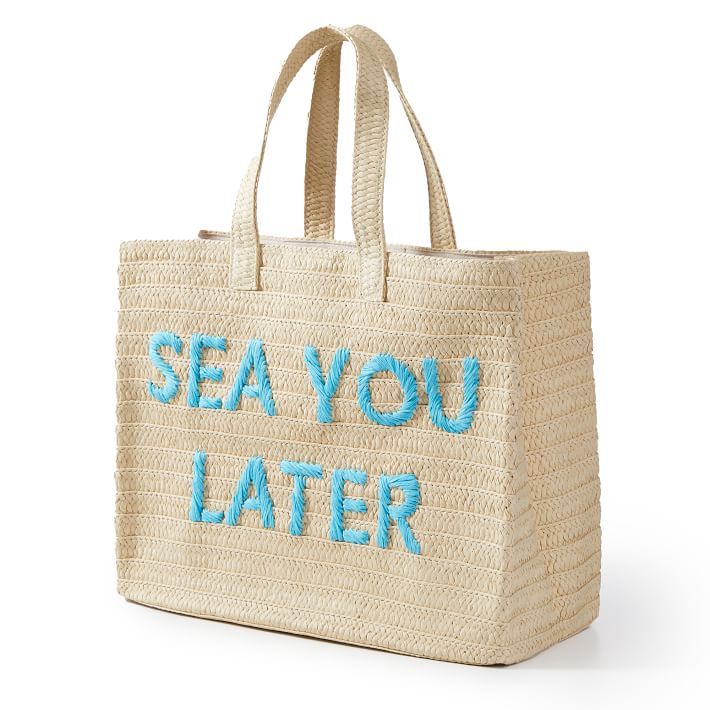 Sea You Later Straw Beach Tote | Mark and Graham