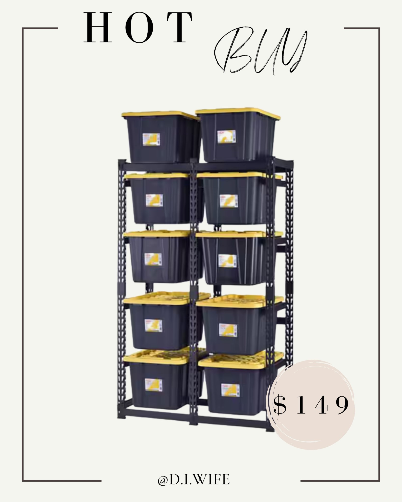 Garage Husky storage rack for your black and yellow HDX bins. Shelf holds 10 of the 27-gal totes.

Home Depot
Costco
Sam’s Club
Amazon

#LTKHome #LTKStyleTip