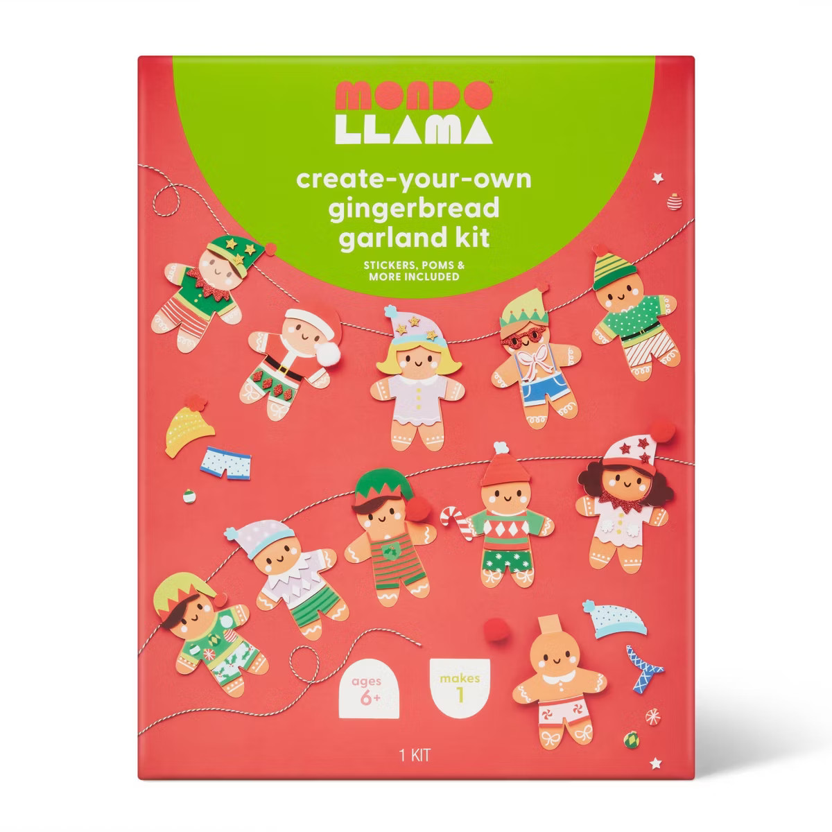 Christmas Craft Gingerbread Characters Garland Kit - Mondo Llama™ | Target