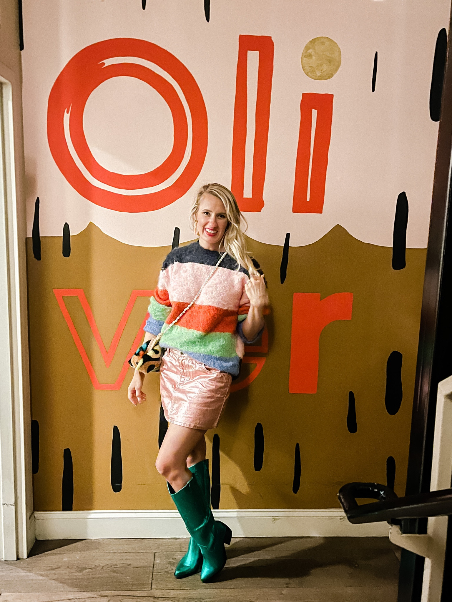 Emily in Paris inspired look-metallic mini skirt, bright sweater and metallic green cowboy boots 

#LTKFind #LTKunder100 #LTKshoecrush