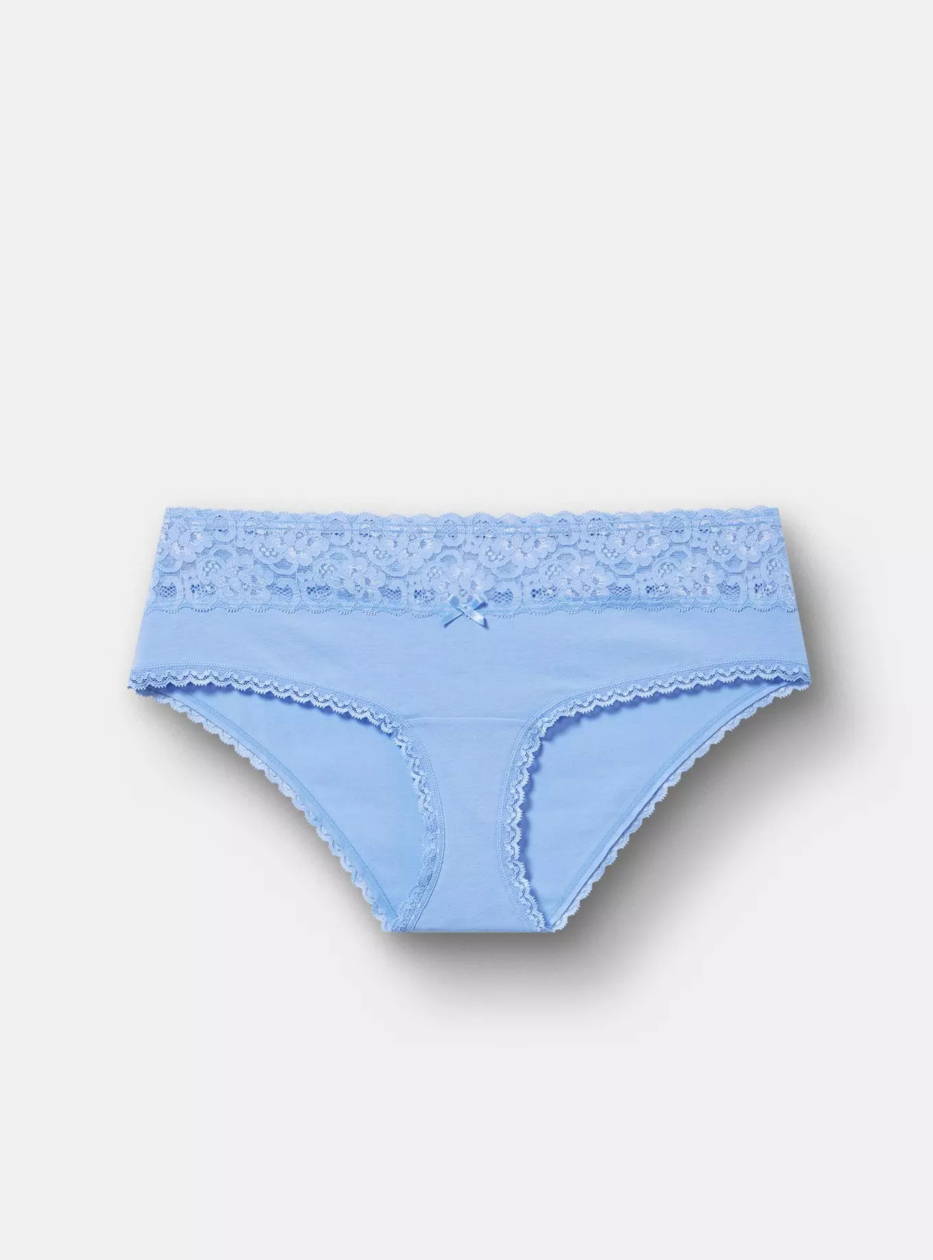 Cotton Mid-Rise Lace Trim Hipster Panty | Torrid (US & Canada)