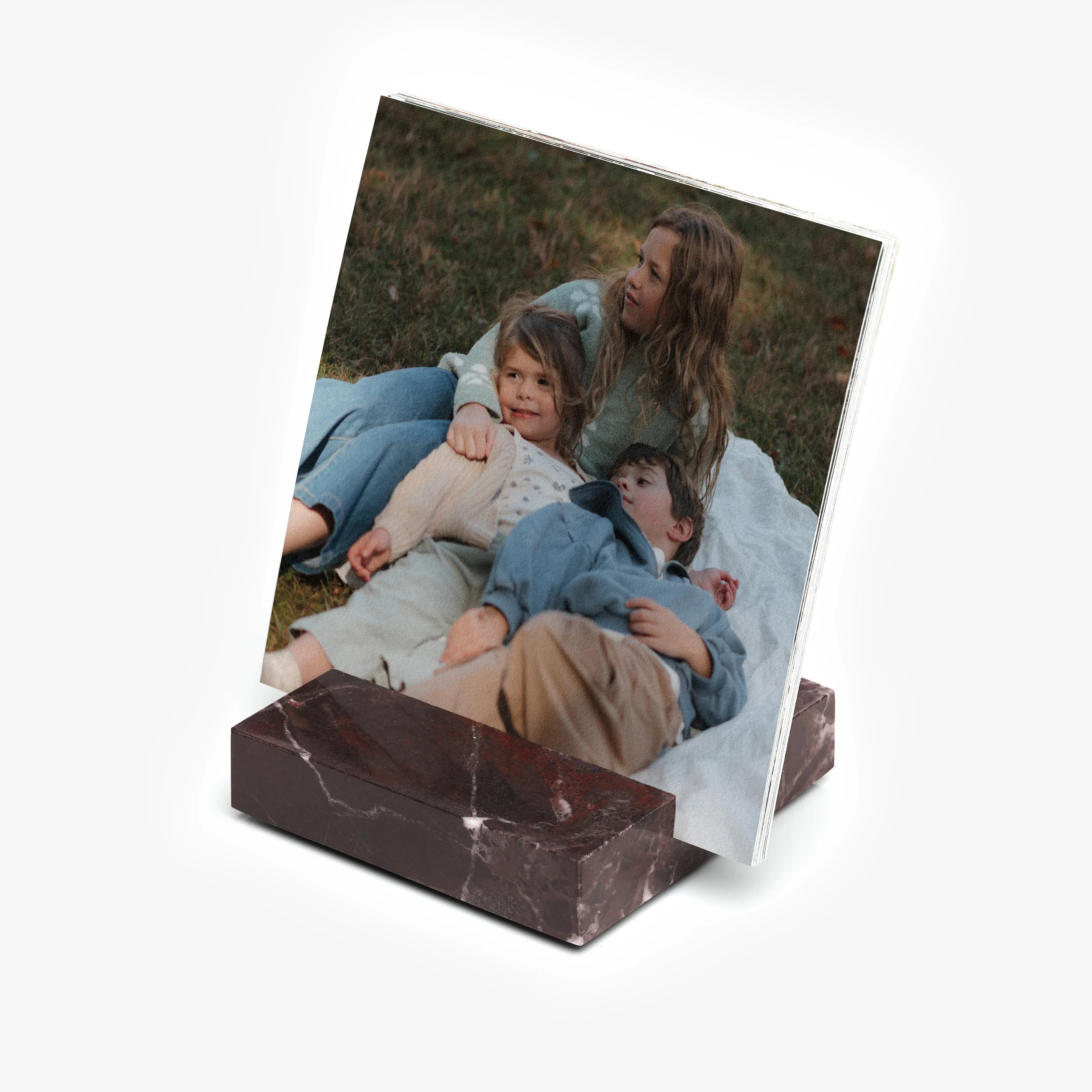 Custom Photo Block & Prints | Ivory Travertine Tabletop Decor | Artifact Uprising