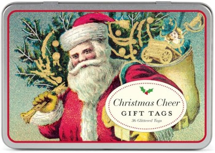 Amazon.com: Cavallini Glitter Gift Tags Christmas Cheer, 36 Assorted Gift Tags : Health & Househo... | Amazon (US)