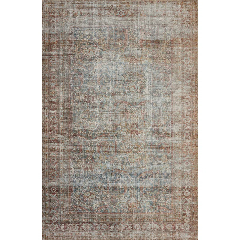 Jules Oriental Lagoon/Brick Area Rug | Wayfair North America