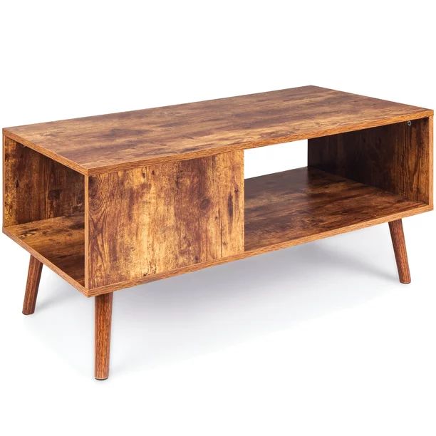 Best Choice Products Wooden Mid-Century Modern Retro Coffee Table, Indoor Furniture w/ Open Stora... | Walmart (US)