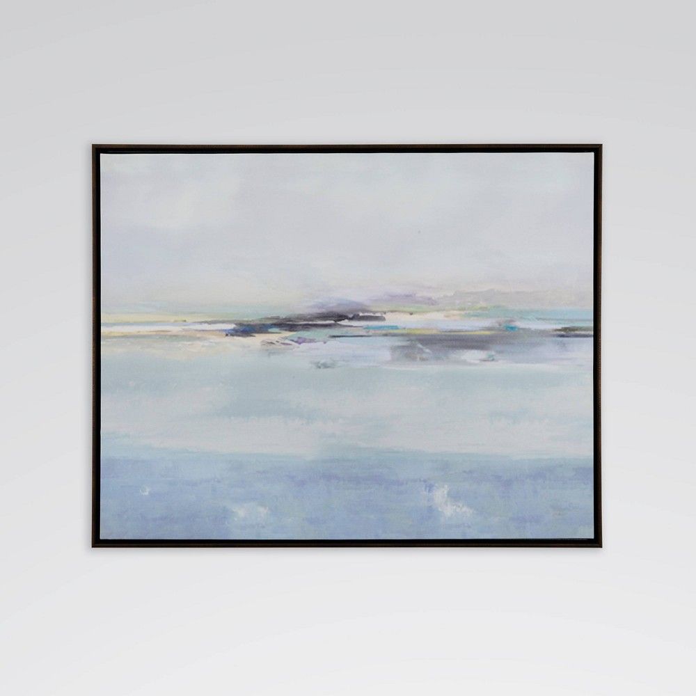 28.8"" x 22.8"" Abstract Landscape Framed Printed Canvas Wall Art Blue - Threshold | Target