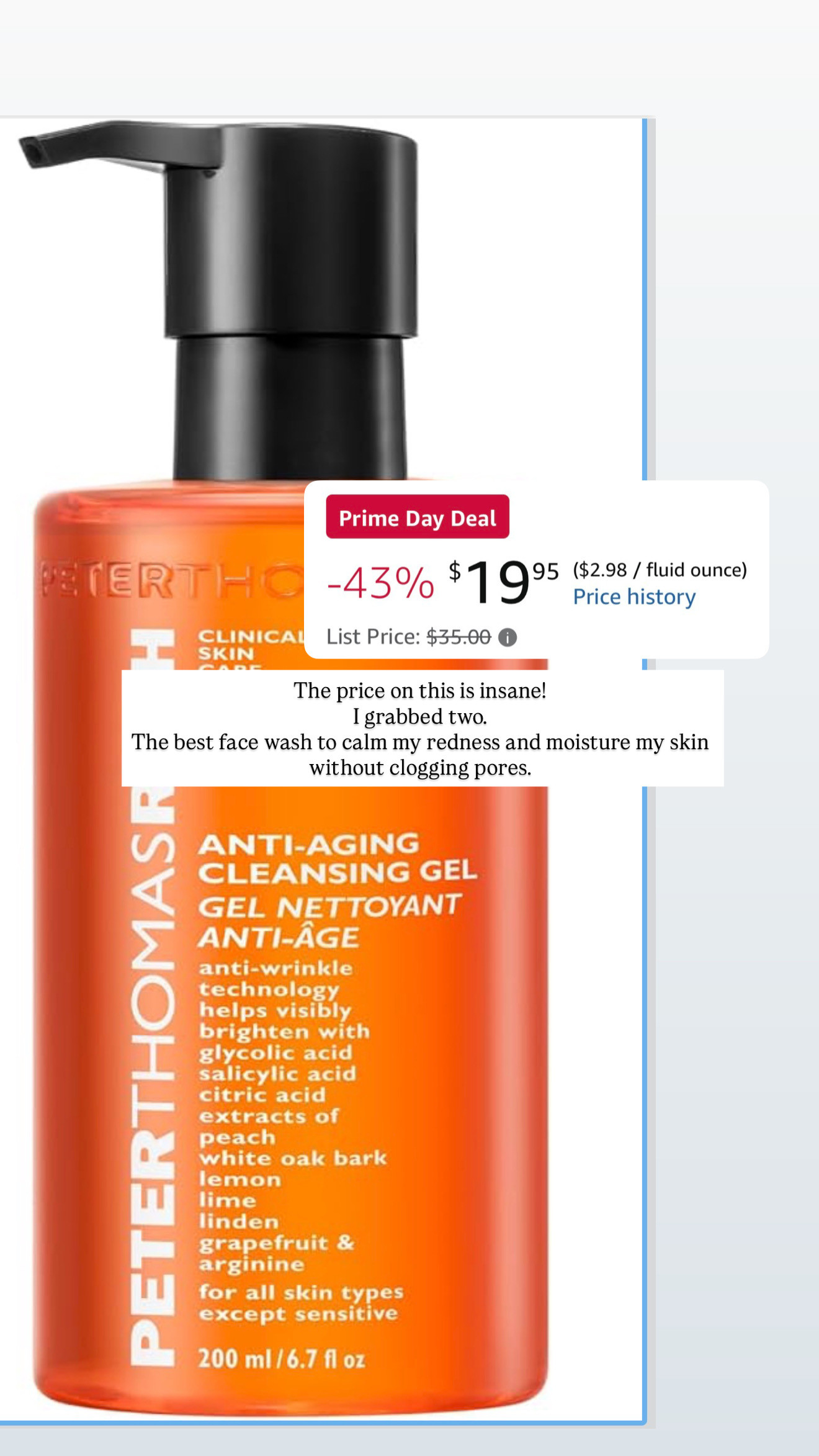 This is hands down my favorite face cleanser that I only use when I treat myself because it's expensive and now it's on sale so I bought a few.  Good Sale.  Even better results? 

 #LTKgrwm #LTKselfcare #LTKBeauty