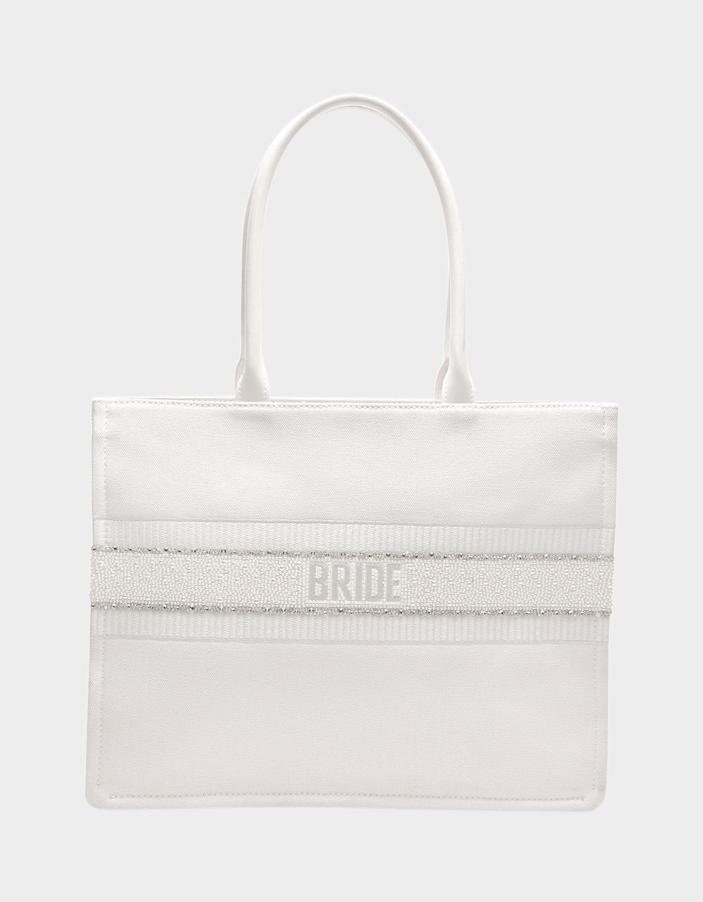 BRIDE TOTE WHITE Canvas Bag | Bridal Tote Bags | Betsey Johnson