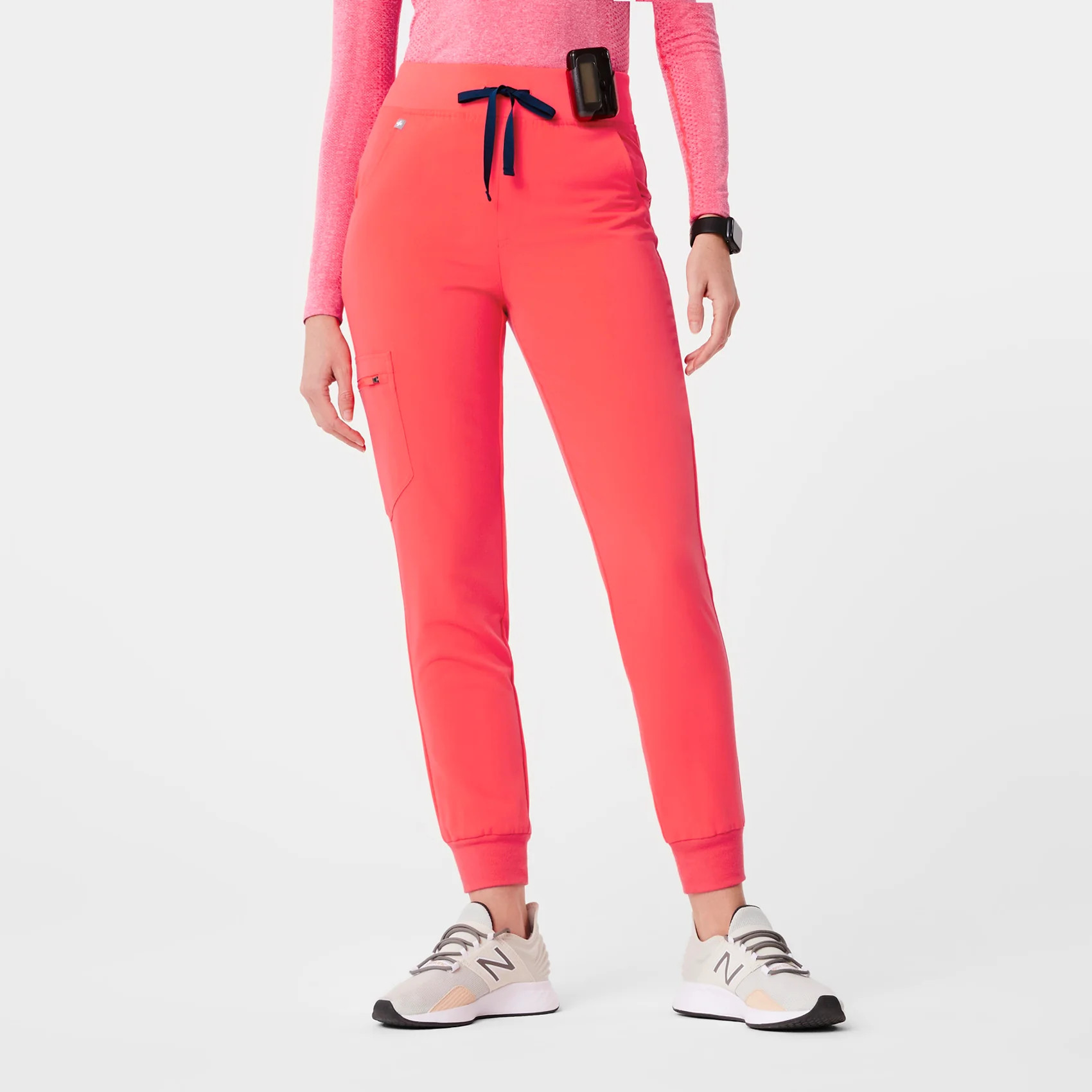 Women’s High Waisted Zamora Jogger Scrub Pants™ - Fiery Coral · FIGS | FIGS