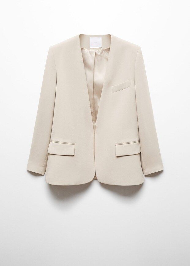 Patterned suit blazer -  Women | Mango United Kingdom | MANGO (UK)