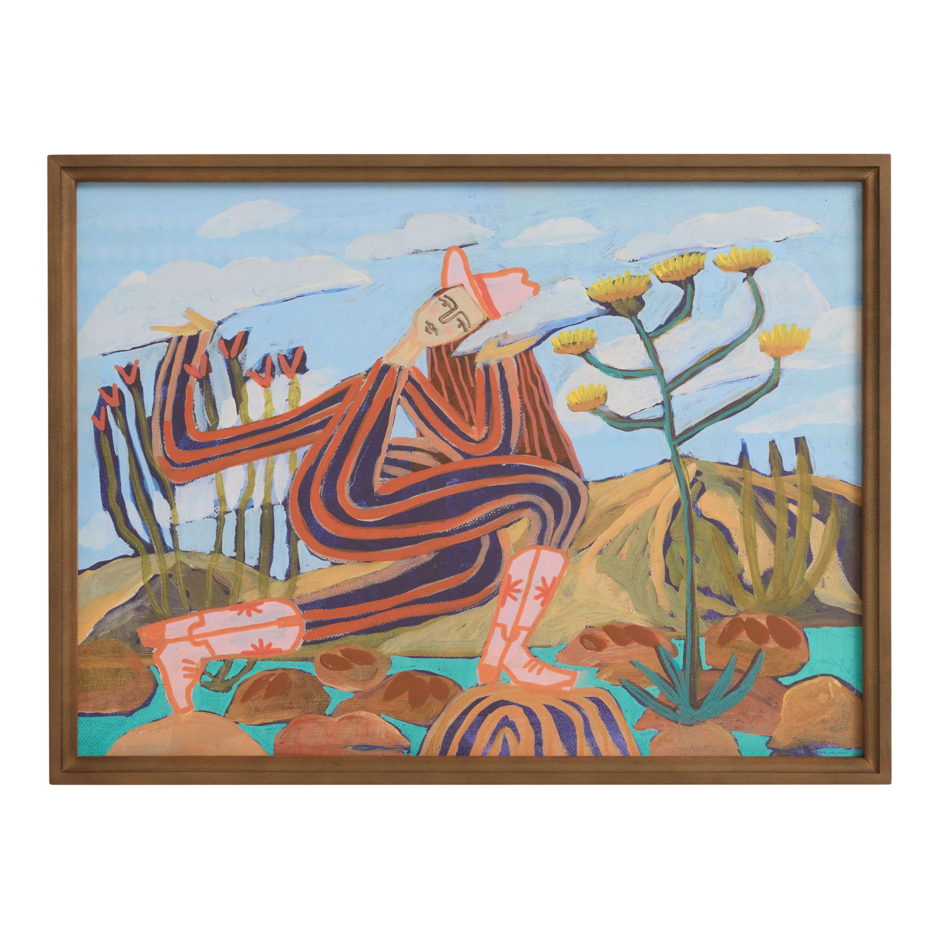 Cowgirl Head in Clouds by El Baker Framed Canvas Wall Art | World Market