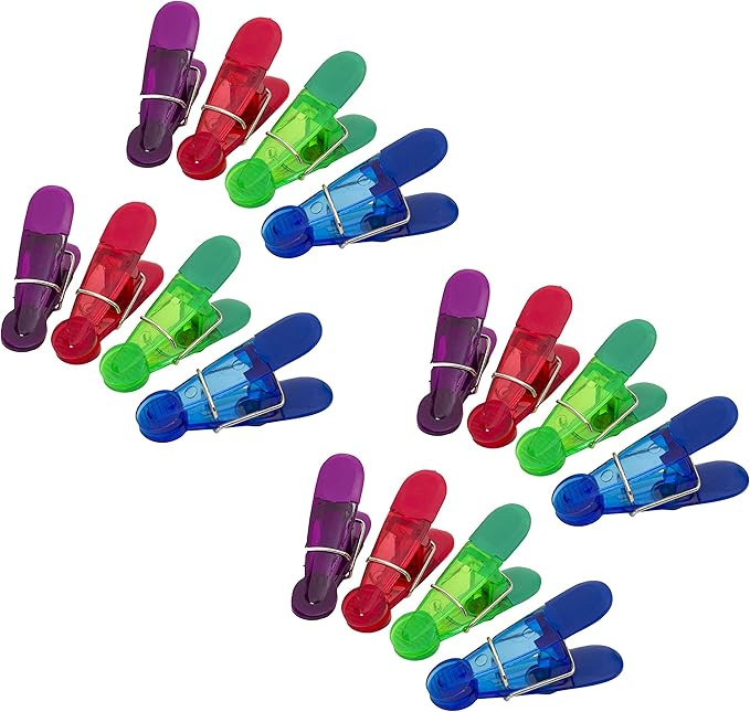 Simply Served Seal N Snack Chip Clips for Food with Magnet, Assorted Colors, 16 Count | Amazon (US)