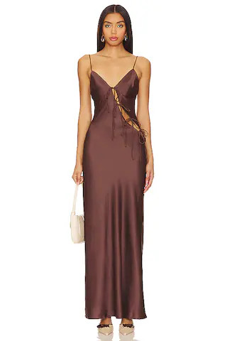 x REVOLVE About A Girl Maxi Dress in Maroon | Revolve Clothing (Global)