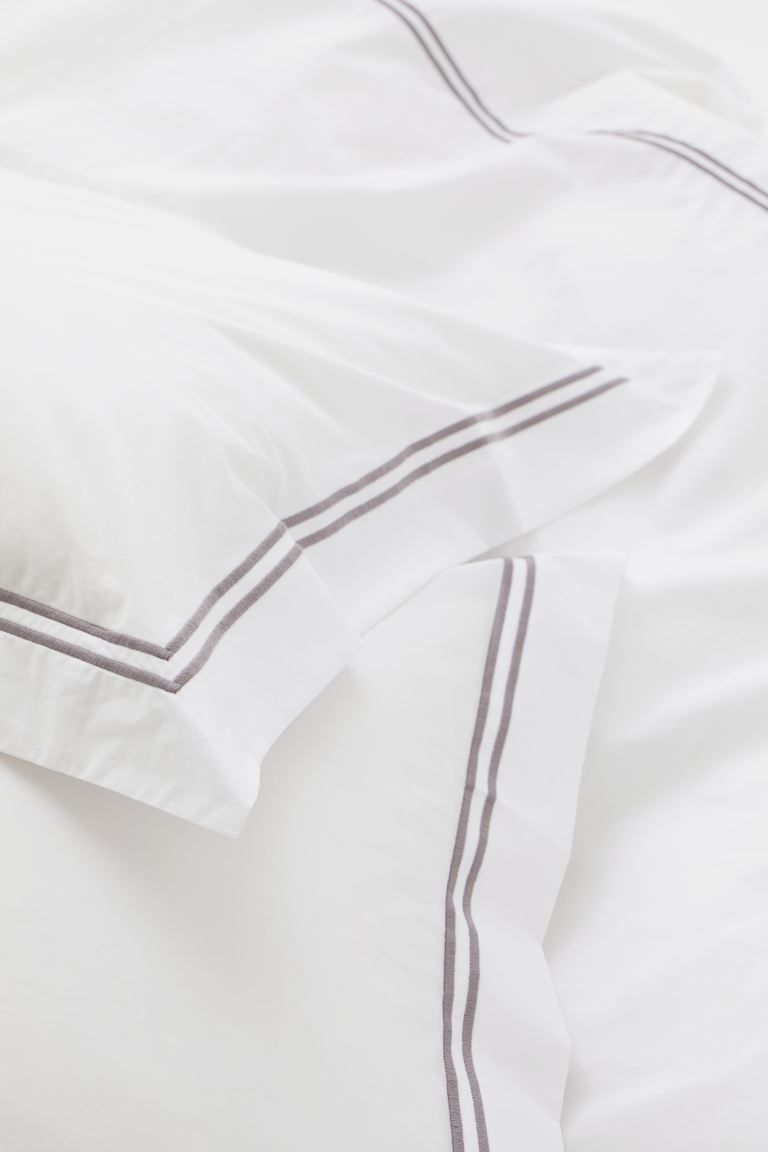 Cotton percale double/king duvet cover set | H&M (UK, MY, IN, SG, PH, TW, HK)