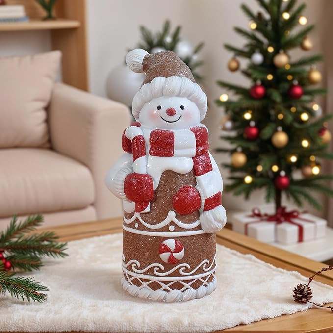 Gingerbread Christmas Decorations Indoor Snowman Christmas Decorations Resin Snowman Figurines Li... | Amazon (US)
