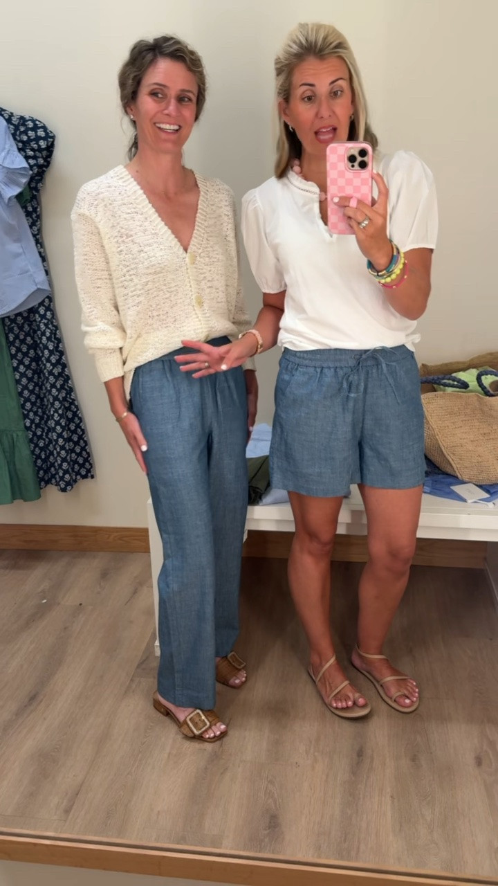 So much goodness at J.Crew Factory!! We are loving these staple everyday pieces. 
Sweater - xs 
Pants - 0 petite￼
White top - xs
Shorts - 4
Sandals - 8 tts 

*code Catherine20 at Allie + Bess
*code mixandmatchmadness at Loopy

#LTKmomlife #LTKdayinmylife #LTKOver40