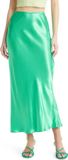 Bias Cut Satin Midi Skirt | Nordstrom