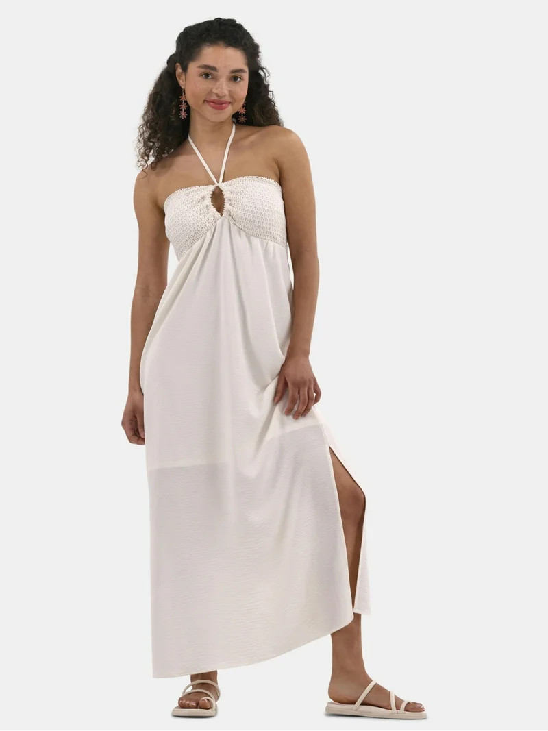 No Boundaries Halter Maxi Dress, Women's | Walmart (US)