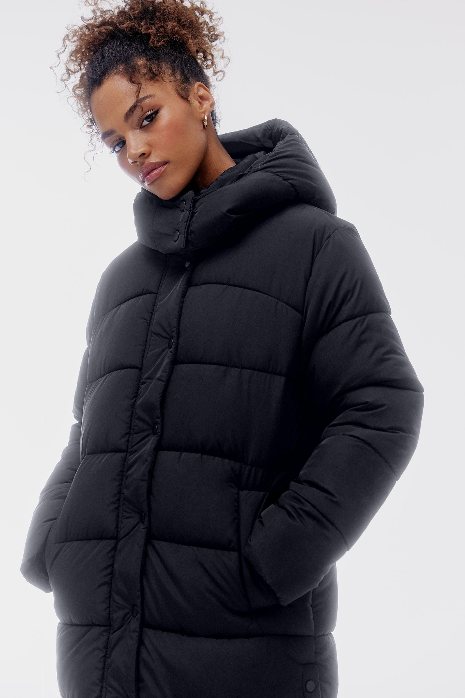 Long Black Puffer Jacket with Removable Hood | Ardene